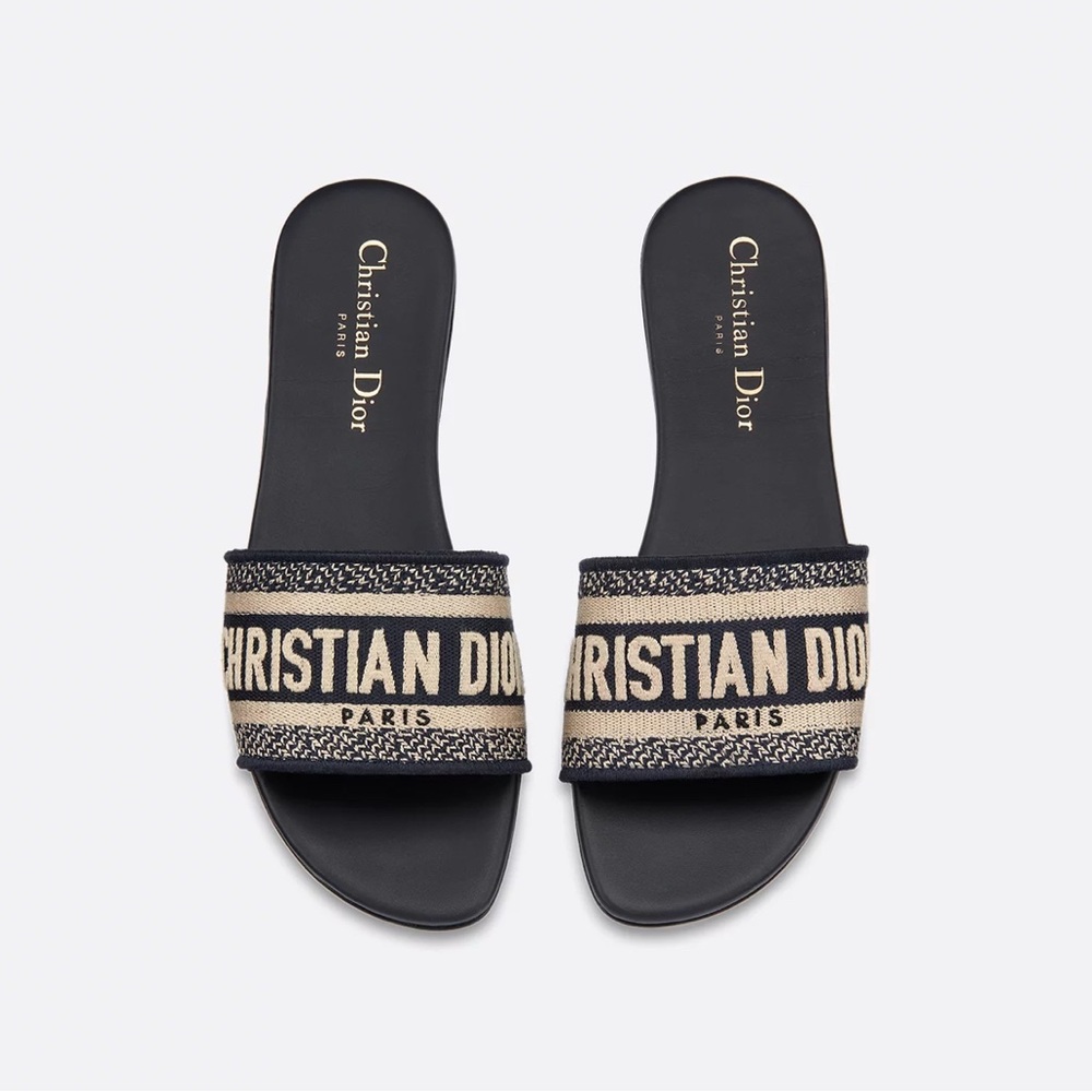 Dior Black and Cream Logo Slides